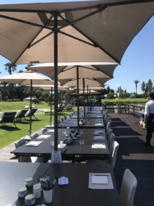 Team of professionals engaging in a group activity at a hotel in Portugal